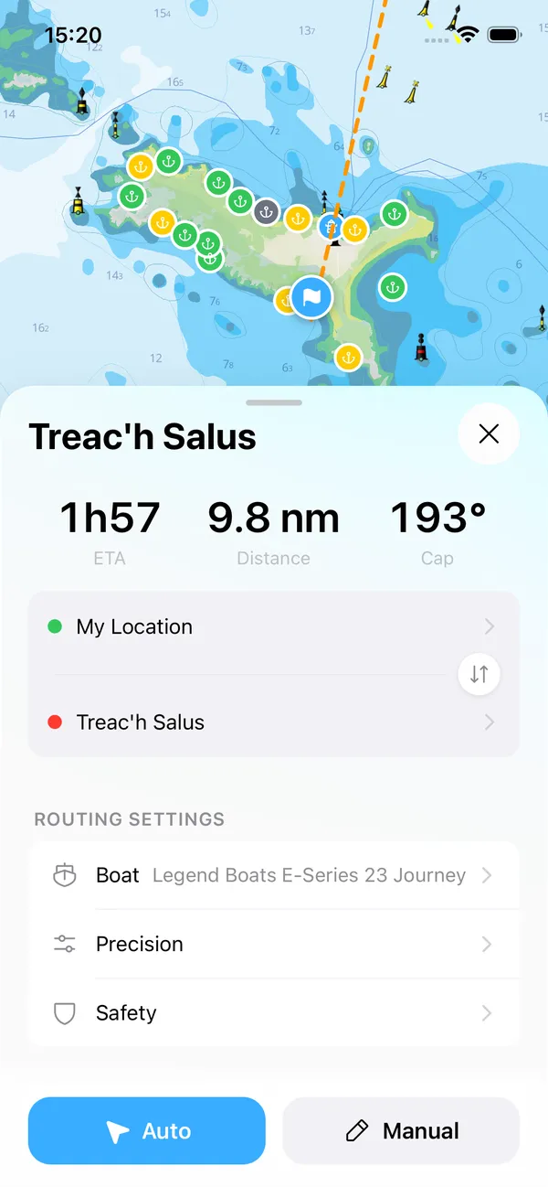 BoatMap turn-by-turn navigation